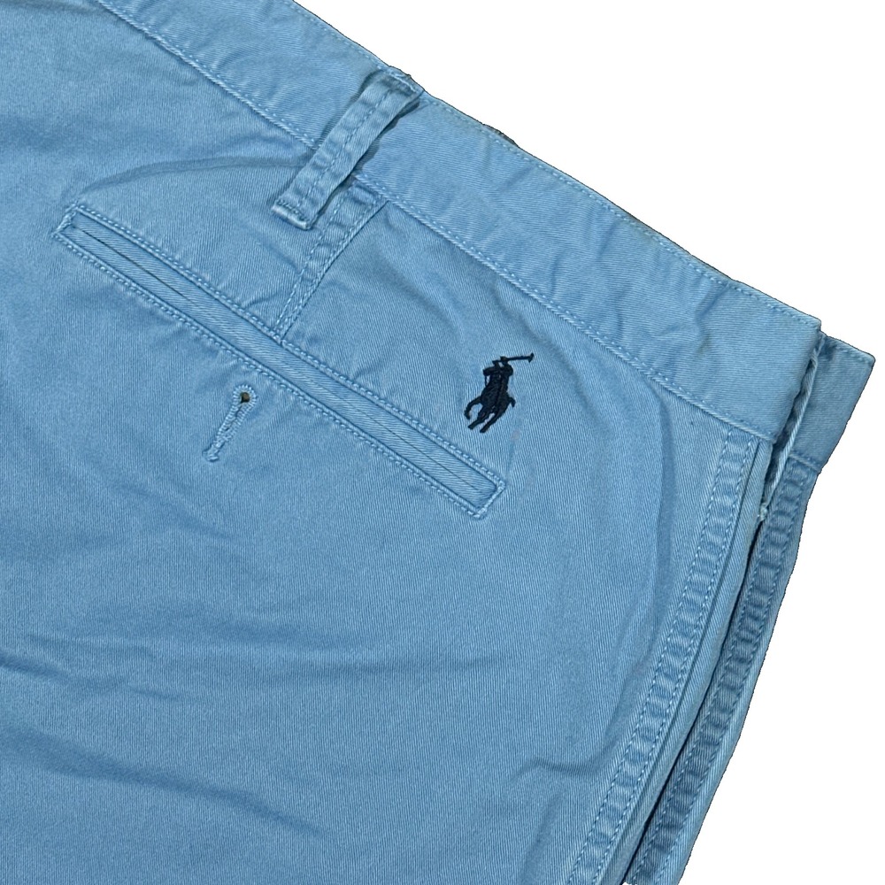 Polo Ralph Lauren‎ Men's 48B Big Light Blue Chino Shorts Flat Front Golf Preppy